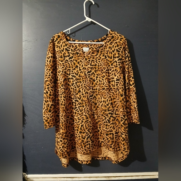 GUC Chicos Leopard Print Top Size 3 Chicos - Picture 1 of 6